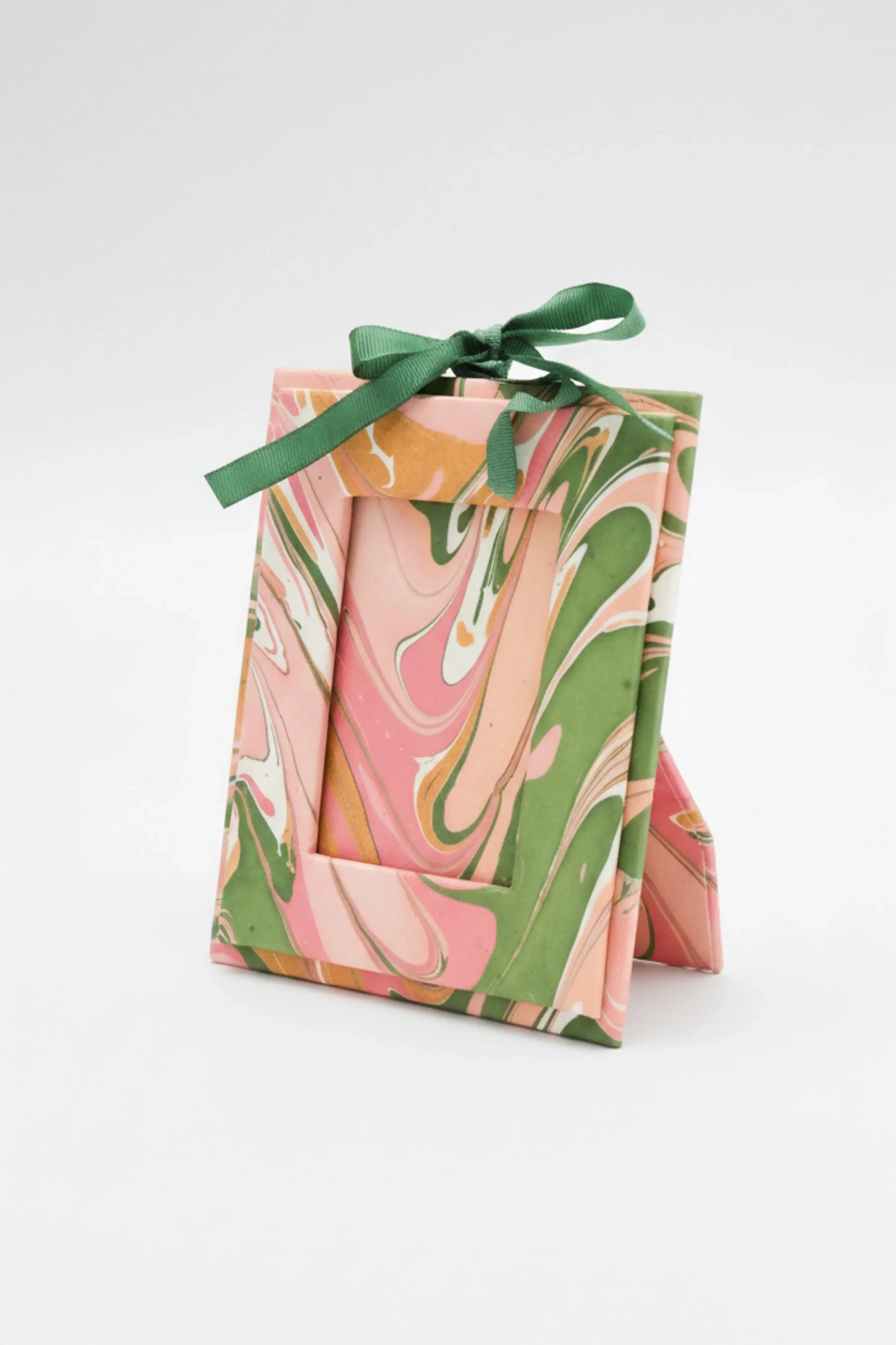 Mini Hand-Marbled Picture Frame Ornament | Peony Bloom
