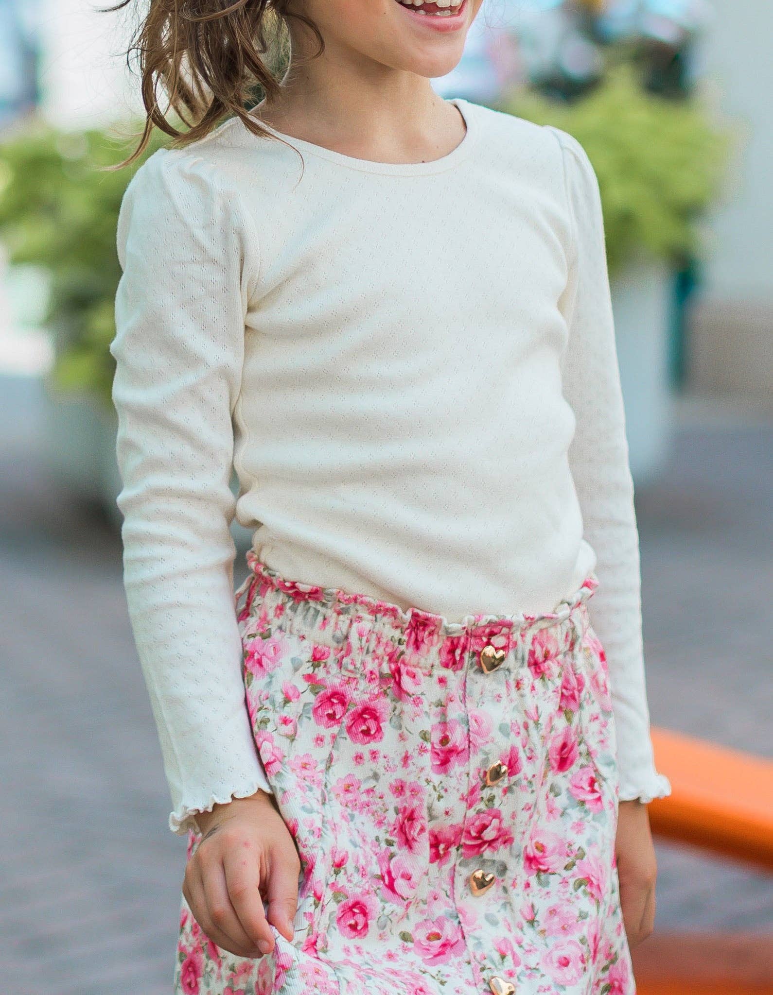 Cream Pointelle Layering Shirt