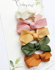 5 Chelsea Boutique Grosgrain Bows on Snap Clips Desertspring