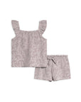 Organic Nora Muslin Tank & Short Set - Lucia Floral/Lilla