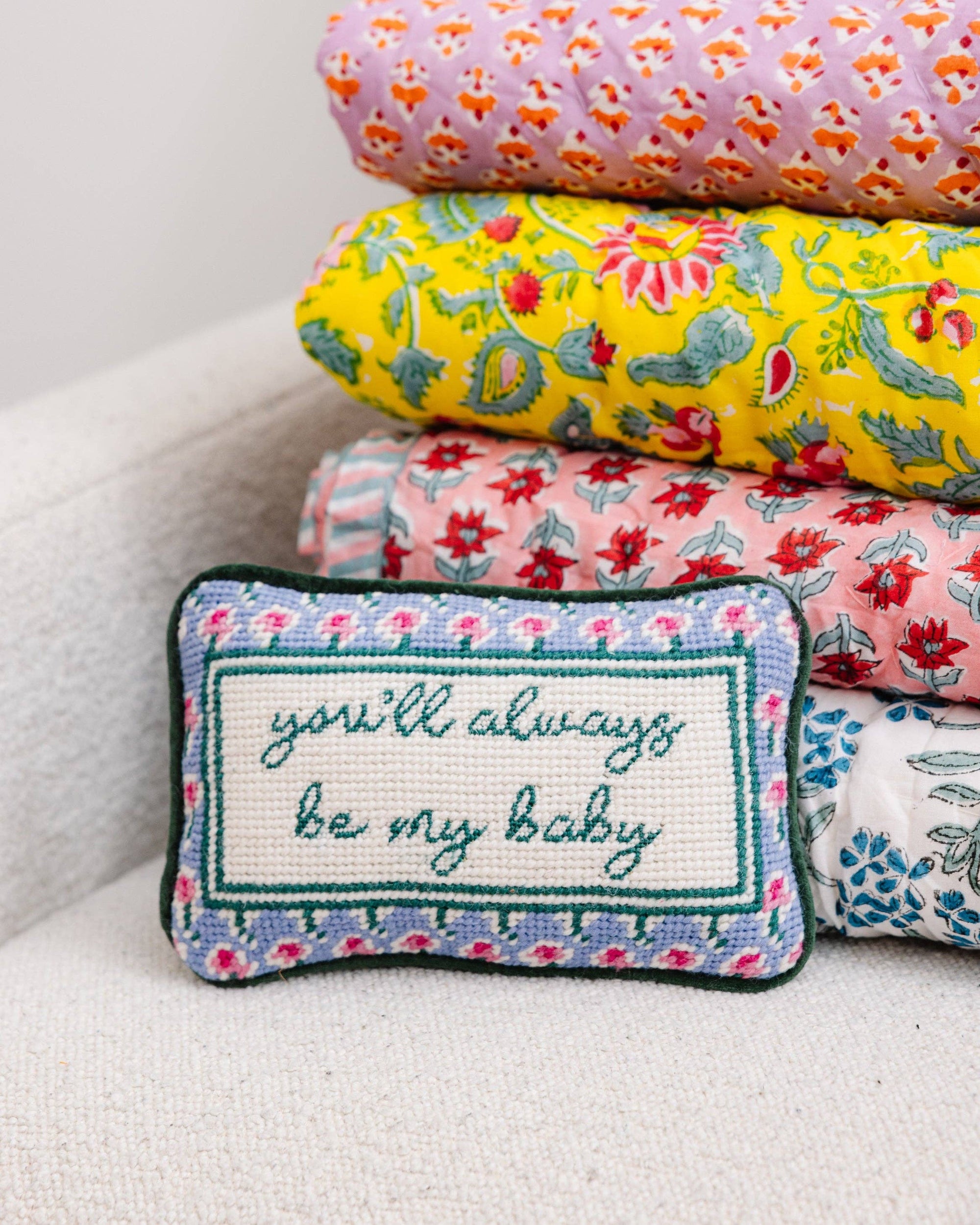 Be My Baby Mini Needlepoint Pillow