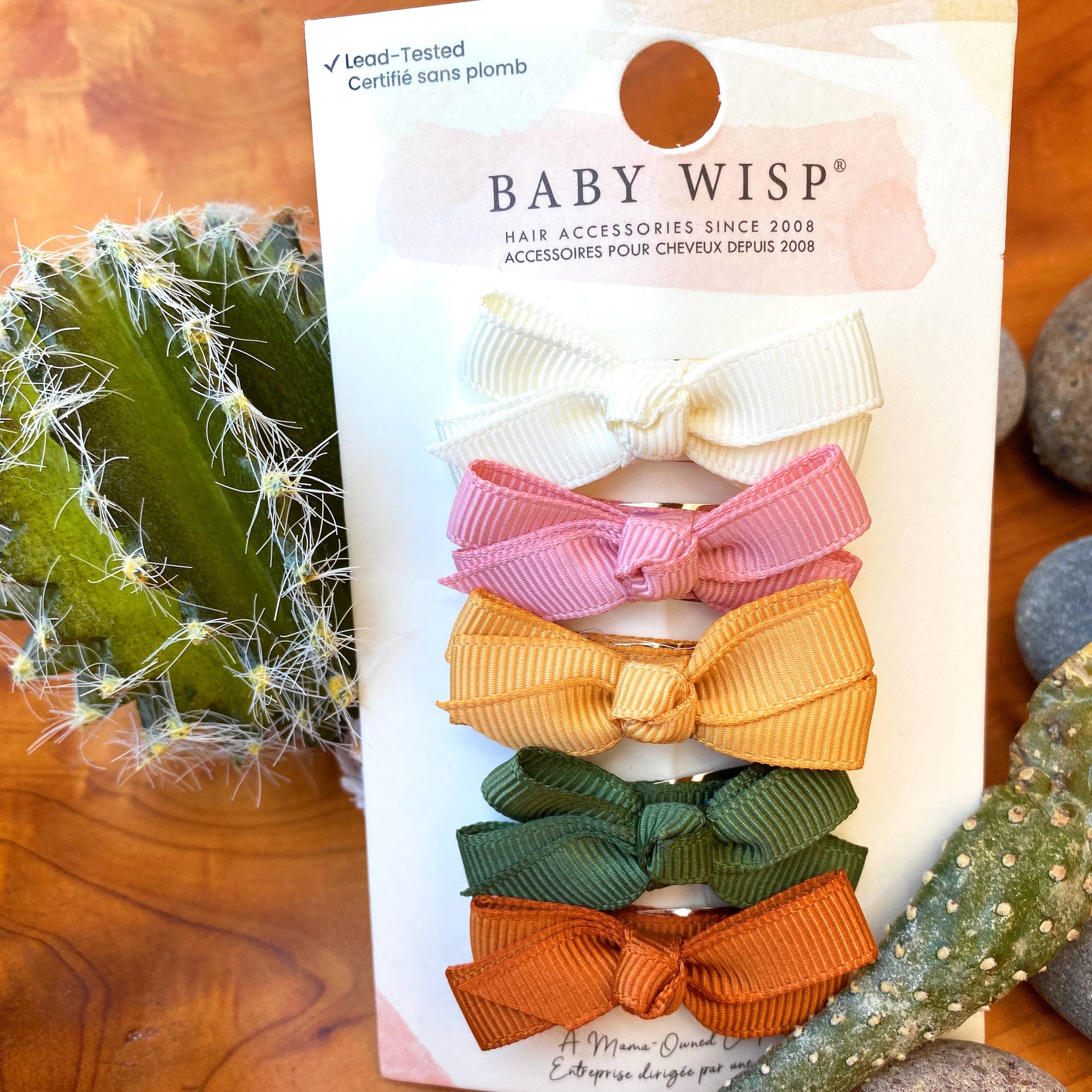 5 Chelsea Boutique Grosgrain Bows on Snap Clips Desertspring