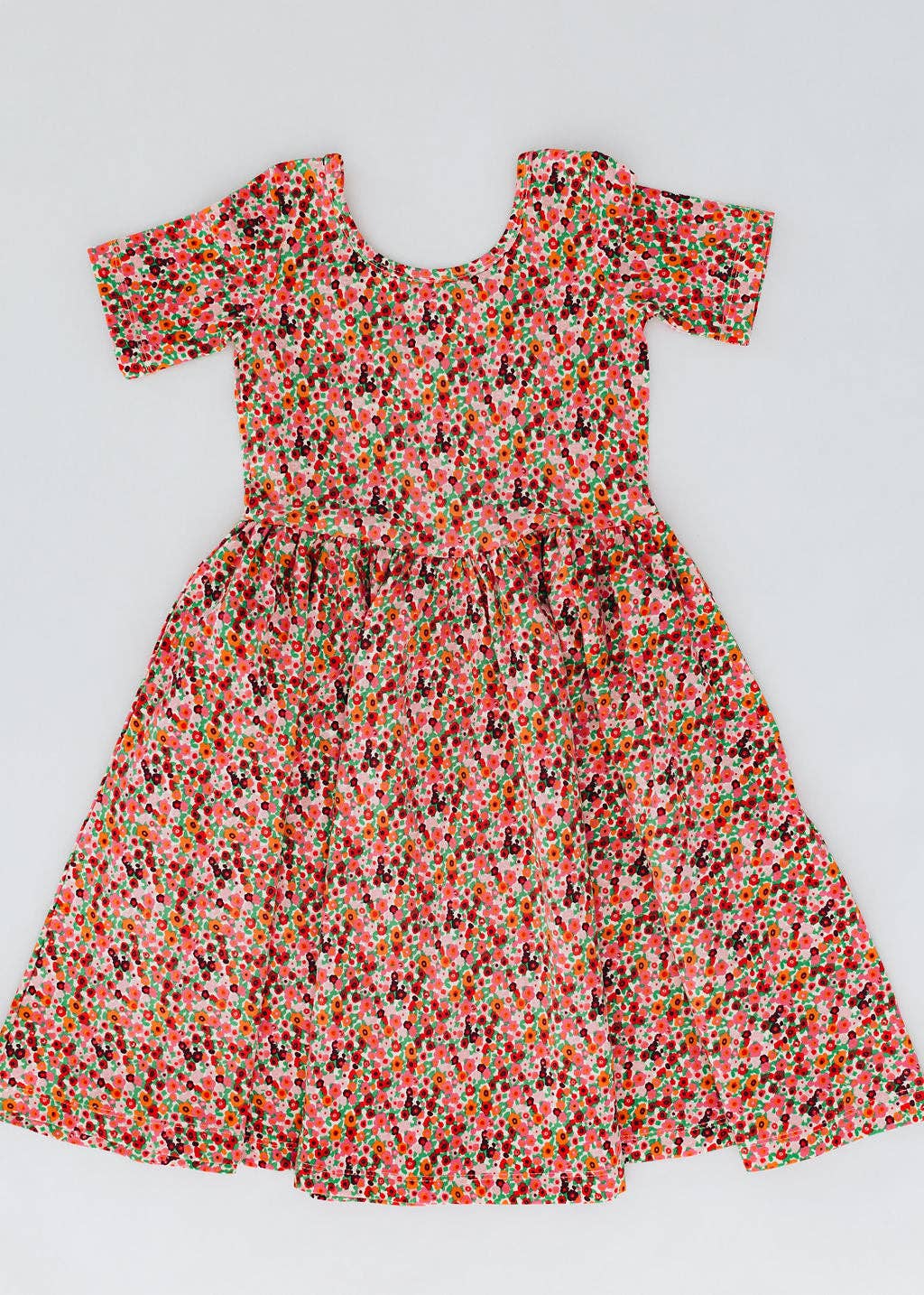 Short Sleeve Twirl Dress in Posy Pop: Posy Pop