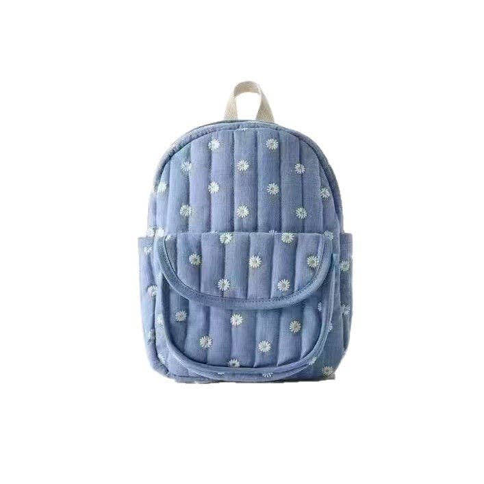 Kids Floral Daisy Backpack Lightweight School Bag: Blue