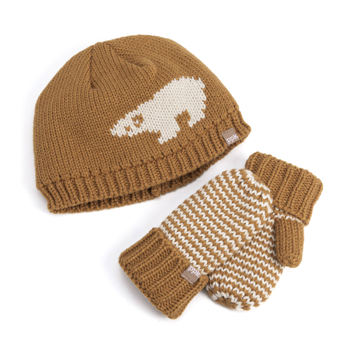 Baby/ Toddler Kids Thumbless Winter Mittens, Stripe Pattern