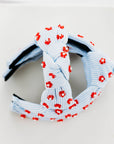 Girls Beaded Headband - Pinstripe Poppies