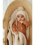 Natural Garter Garter Stitch Knit Baby Blanket
