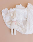 Muslin Swaddle Pink Bow Baby Shower Girl Organic Cotton Gift: Pink