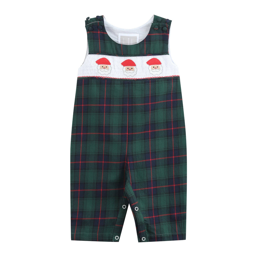 Blue, Green Red Plaid Christmas Santa Smocked Longalls