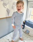 Joy Street Sailor Heart Stripe Pajamas, Blue