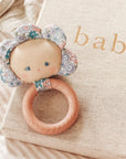 Flower Baby Teether Rattle Liberty Blue Alimrose