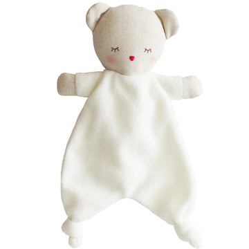 alimrose baby bear toy rattle comforter plush linen
