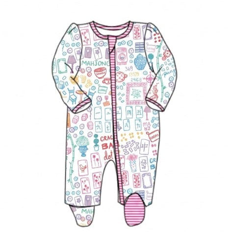 Mahjong Zip Baby Onesie