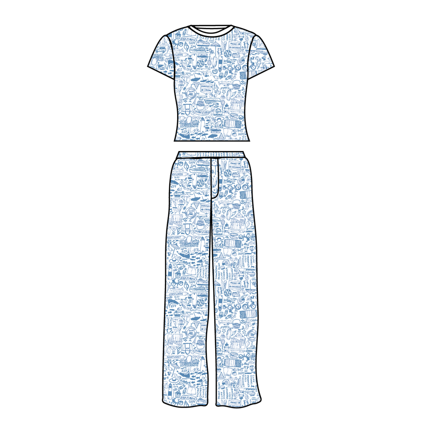 Nantucket Womens Crop Set Pajamas