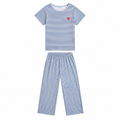 Harbor Stripe Women’s Tee Shirt Cropped Pajama Set