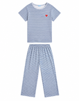 Harbor Stripe Women’s Tee Shirt Cropped Pajama Set