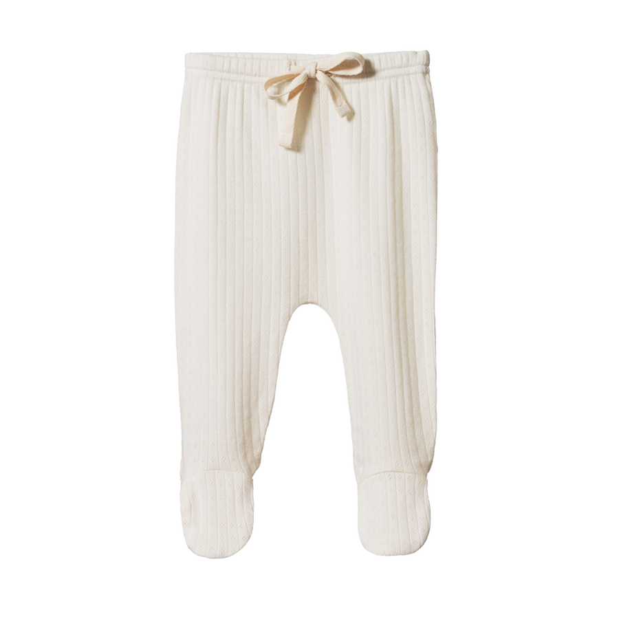 Nature Baby Footed Rompers Pointelle Natural