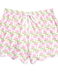 Pink Hydrangeas Women’s Button Polo Short Pajama Set