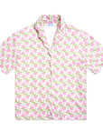 Pink Hydrangeas Women’s Button Polo Short Pajama Set