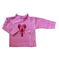 Piping Prints Pink Sweater Red Lobster