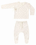 Quincy Mae Wrap Top + Footed Pant Set in Petite Fleur