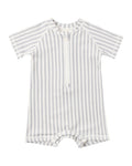 Quincy Mae Zip Rashguard One-Piece in Vintage Stripe
