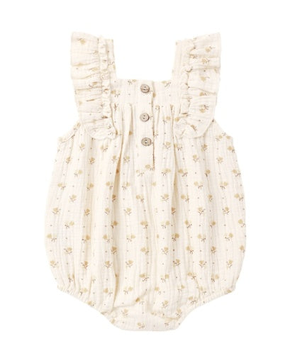 Quincy Mae Maya Romper in Golden Fleur