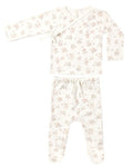 Wrap Top + Footed Pant Set Garden Floral
