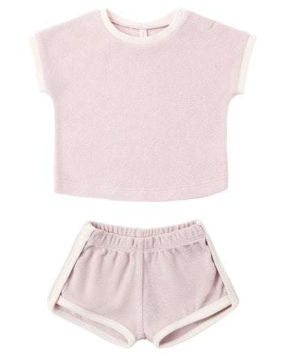 Quincy Mae Terry Jogger Set in Violet