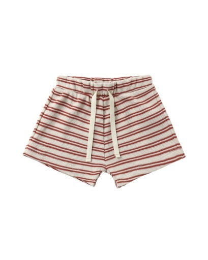 PLAY SHORT NATURAL, RED STRIPE