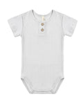 Quincy Mae Ribbed Henley Bodysuit in Light Blue