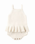 Quincy Mae Knit Ruffle Romper in Natural