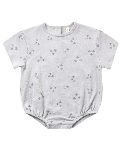 Quincy Mae Relaxed Short Sleeve Bubble Romper in Flock