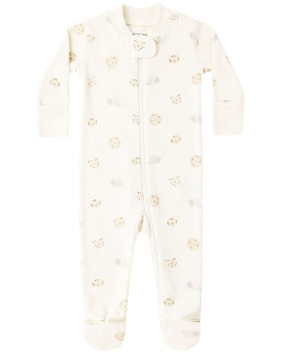 Quincy Mae Zip Long Sleeve Sleeper Footie in Safari