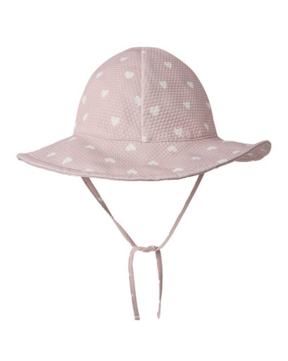 Sun Hat Mauve Hearts