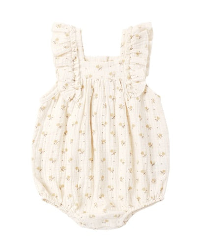 Quincy Mae Maya Romper in Golden Fleur