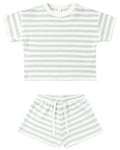 Waffle Tee + Short Set Sky Stripe