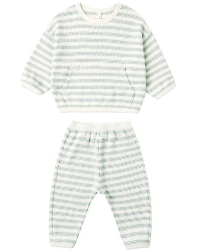 Waffle Sweater Set Sky Stripe