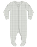 Zip Long Sleeve Sleeper Footie Sky Gingham