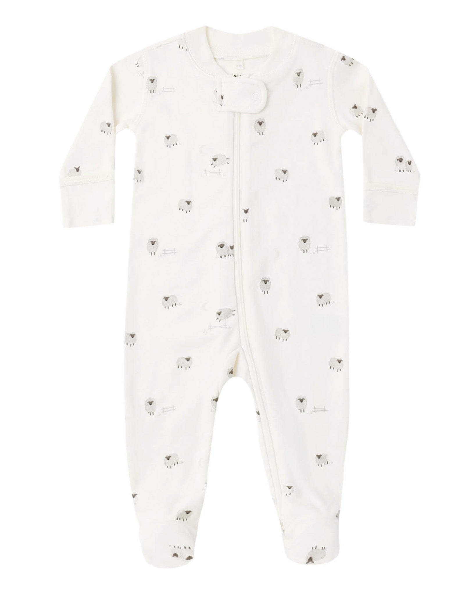 Quincy Mae Zip Long Sleeve Sleeper Footie in Sheep