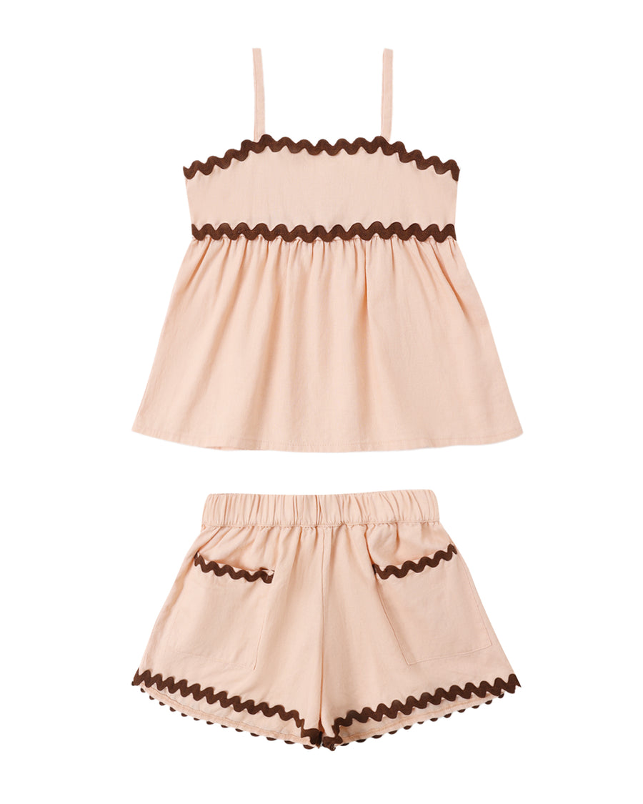 Rylee + Cru Ric Rac Set in Blush