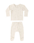Rylee + Cru Wrap Top & Footed Pant Set in Bunnies