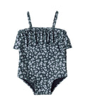 Rylee + Cru Ruffle One-Piece in Navy Floral
