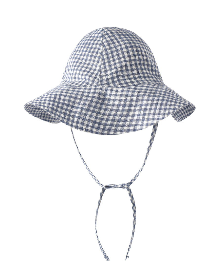 Rylee + Cru Floppy Sun Hat in Marine Gingham