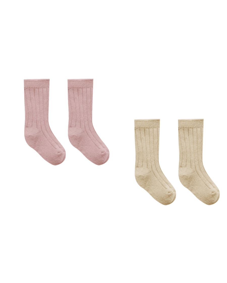 Rylee + Cru Sock Set in Butterscotch & Mauve