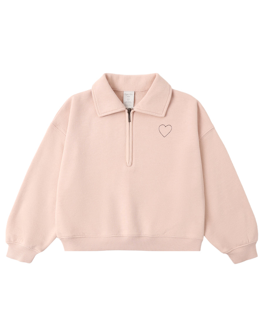 Rylee + Cru Quarter Zip Sweatshirt in Blush