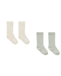 Rylee + Cru Sock Set in Natural & Sage