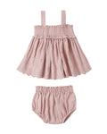 Rylee + Cru Mae Smocked Top & Bloomer Set in Mauve