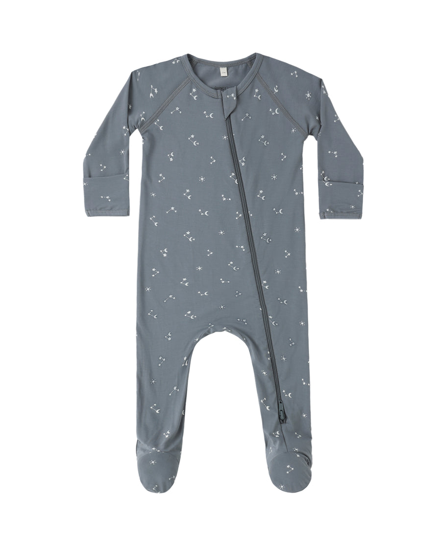 Rylee + Cru Bamboo Zip Footie in Starlight