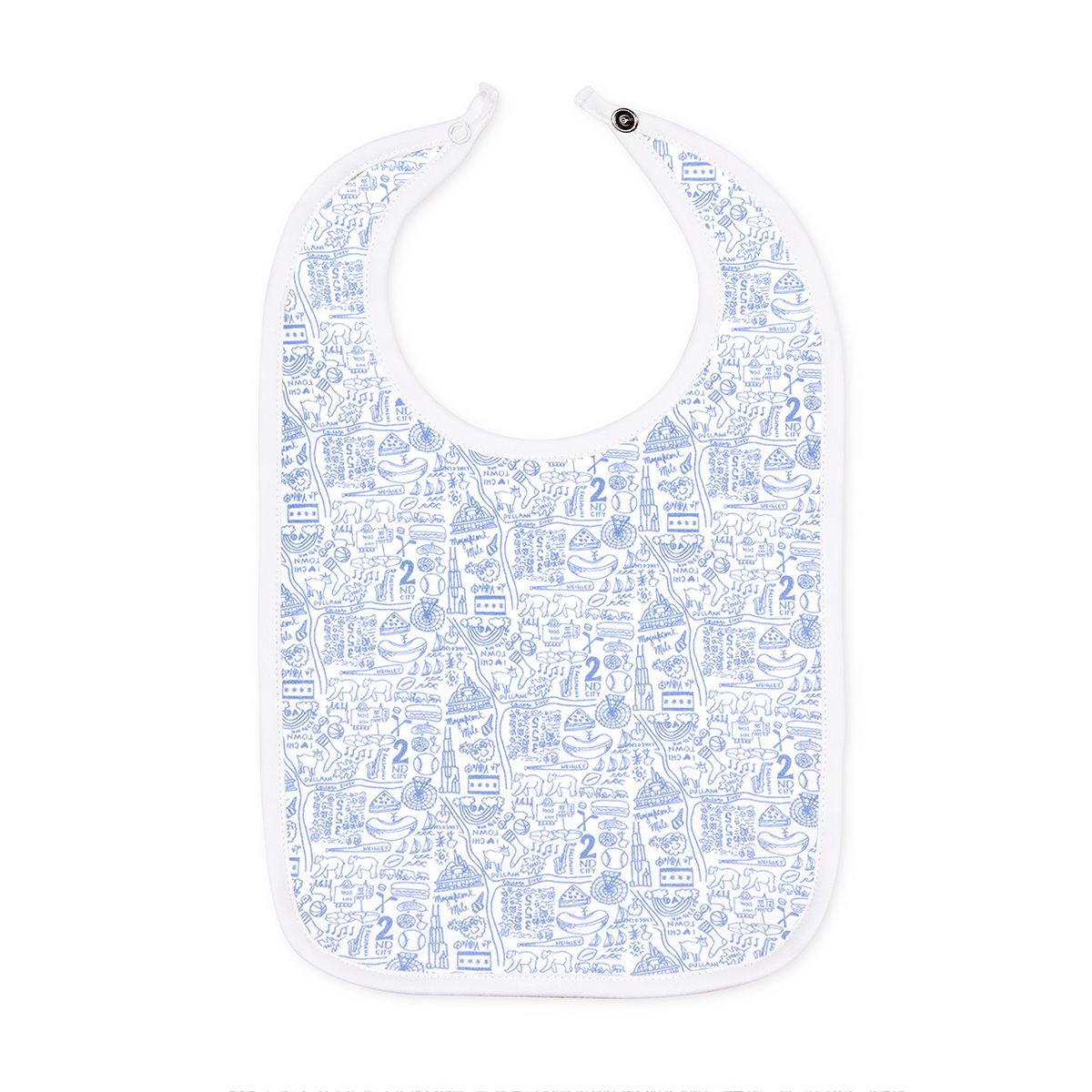 Joy Street Kids Chicago print baby bib, blue